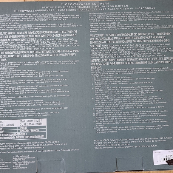 BNWT Aroma Home Lavender Faux Fur Microwaveable Slippers Sz US 6/9 Cozy Gift - Picture 8 of 8